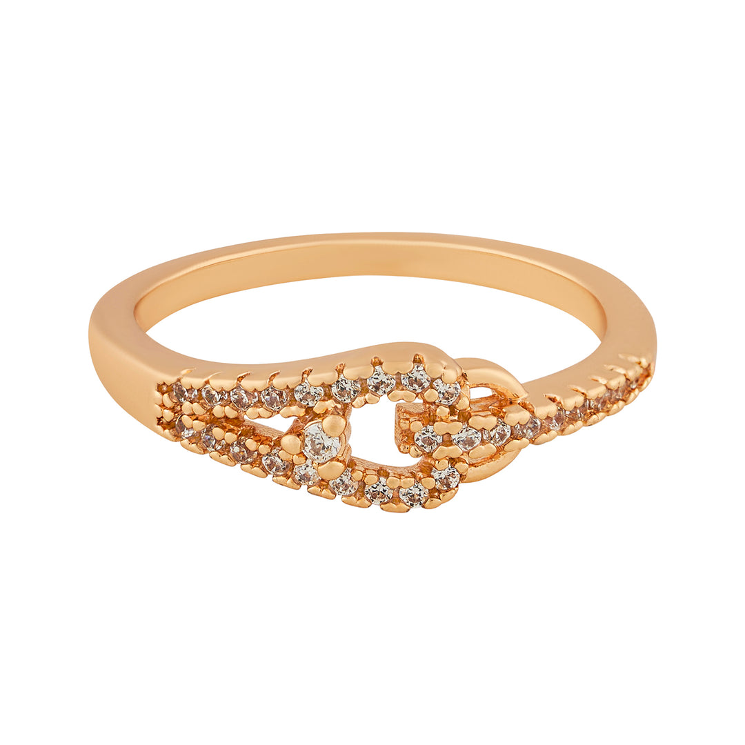 Teejh Zara Zenith CZ Stones Rose Gold Ring