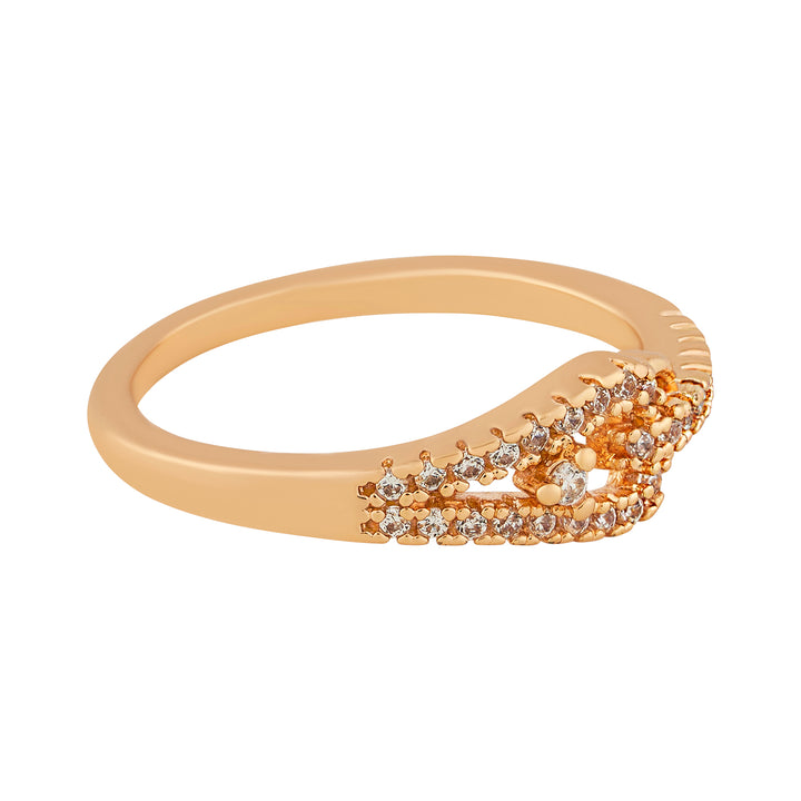 Teejh Zara Zenith CZ Stones Rose Gold Ring