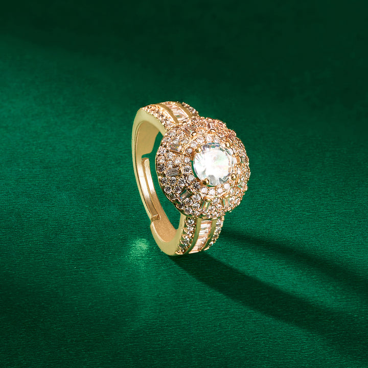 Teejh Jewel of Jaipur CZ Stones Rose Gold Ring