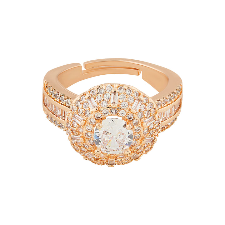 Teejh Jewel of Jaipur CZ Stones Rose Gold Ring