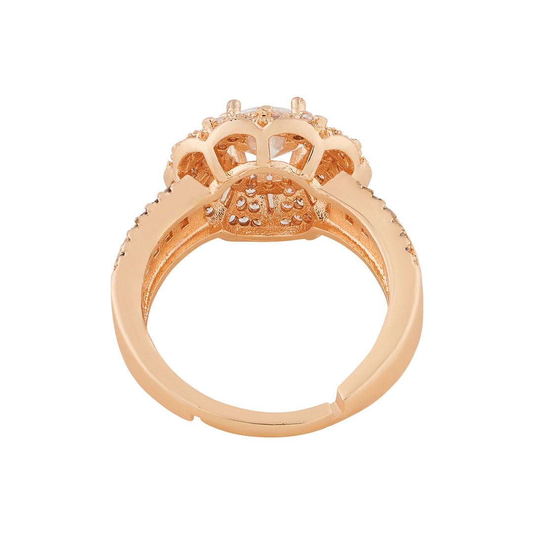 Teejh Jewel of Jaipur CZ Stones Rose Gold Ring