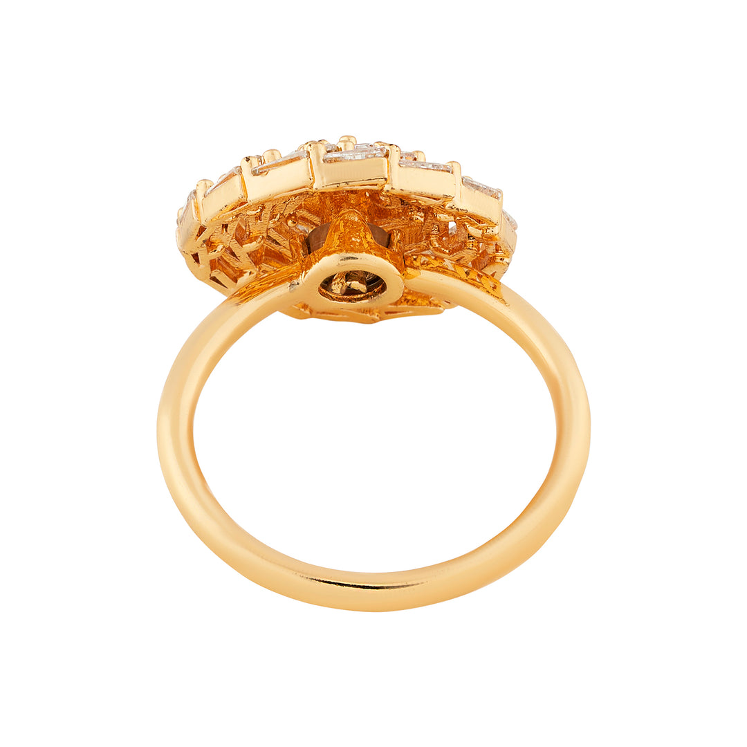 Teejh Vibrant Vaani CZ Stones Gold Ring