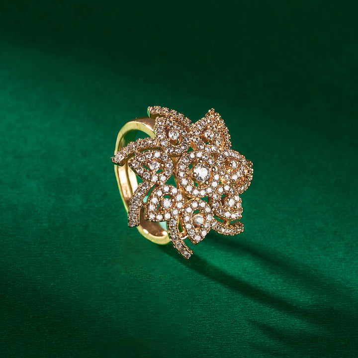 Teejh Royal Radiance CZ Stones Rose Gold Ring