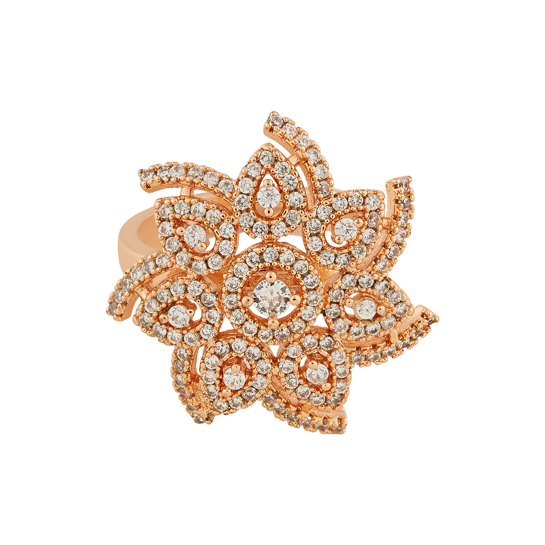 Teejh Royal Radiance CZ Stones Rose Gold Ring