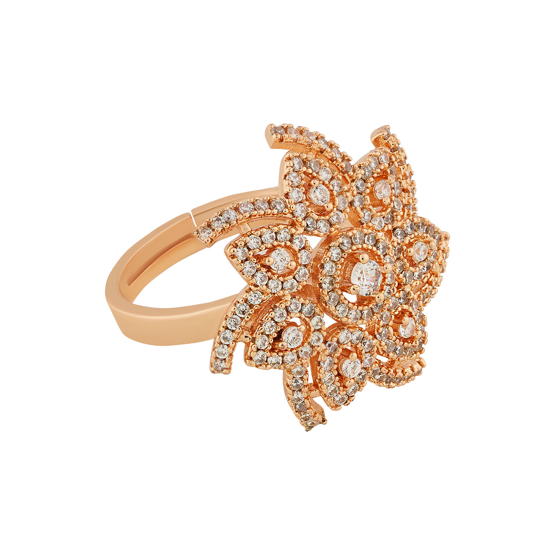 Teejh Royal Radiance CZ Stones Rose Gold Ring