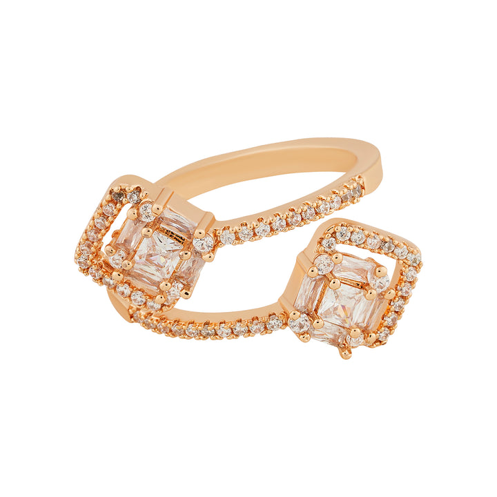 Teejh Jewel of Jodhpur CZ Stones Rose Gold Ring