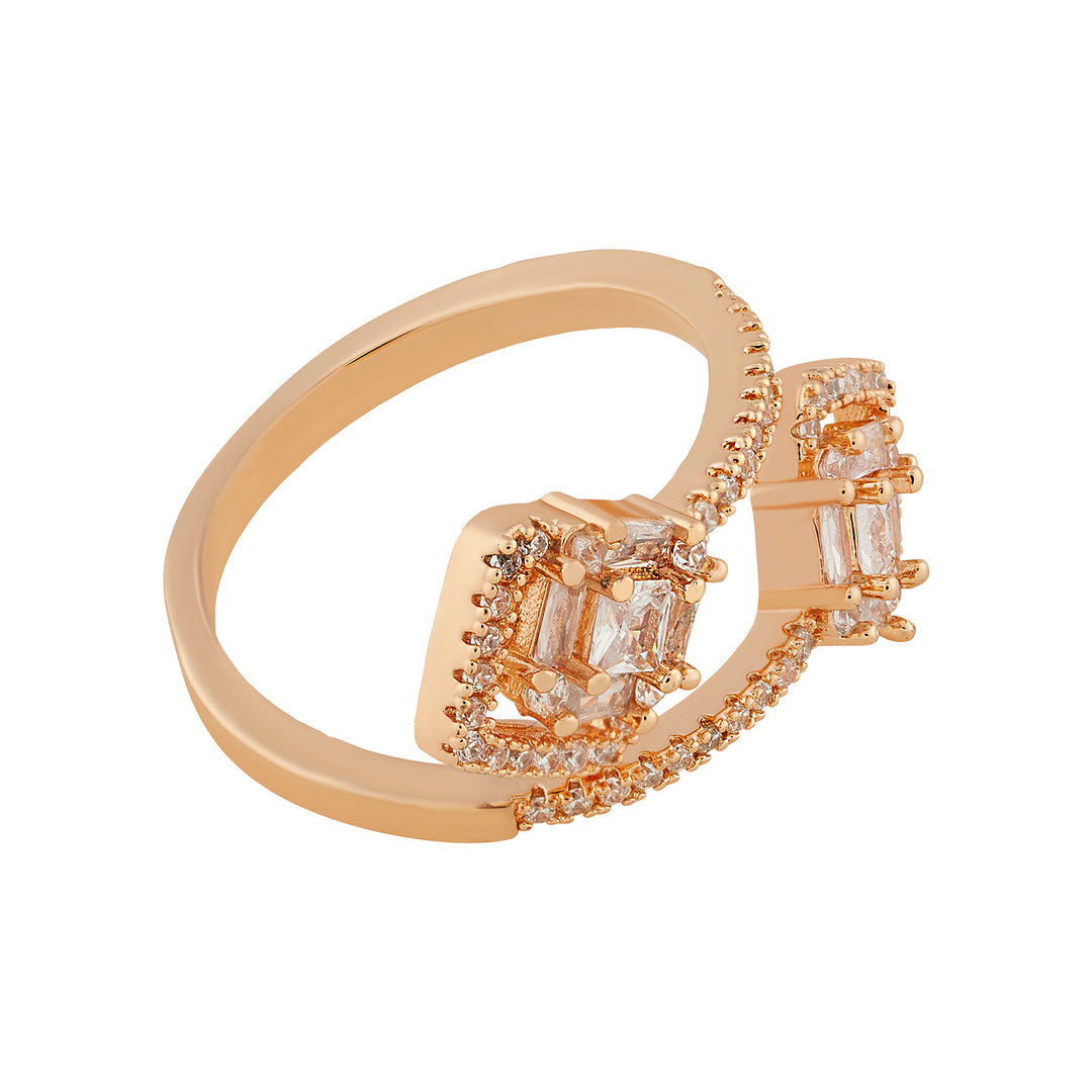 Teejh Jewel of Jodhpur CZ Stones Rose Gold Ring