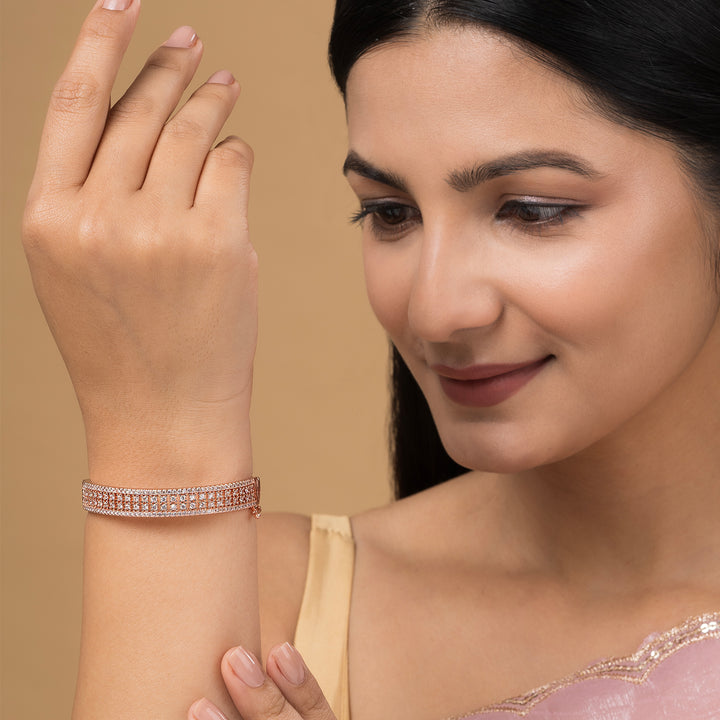 Teejh Veda Vishaal CZ Stones Rosegold Bracelet