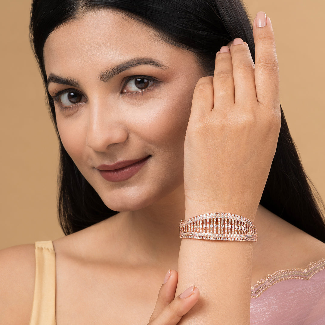 Teejh Kiran Kalyan CZ Stones Rosegold Bracelet