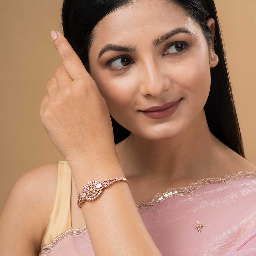 Teejh Gleam of Ganges CZ Stones Rosegold Bracelet