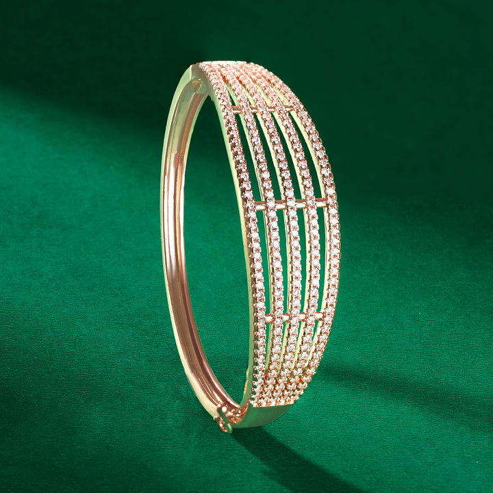Teejh Lavanya Lustre CZ Stones Rosegold Bracelet