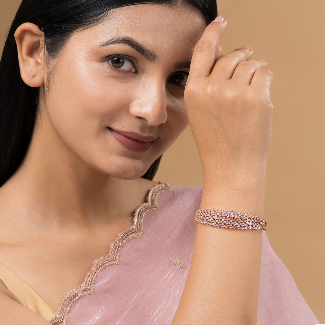 Teejh Taj Tranquil CZ Stones Rosegold Bracelet