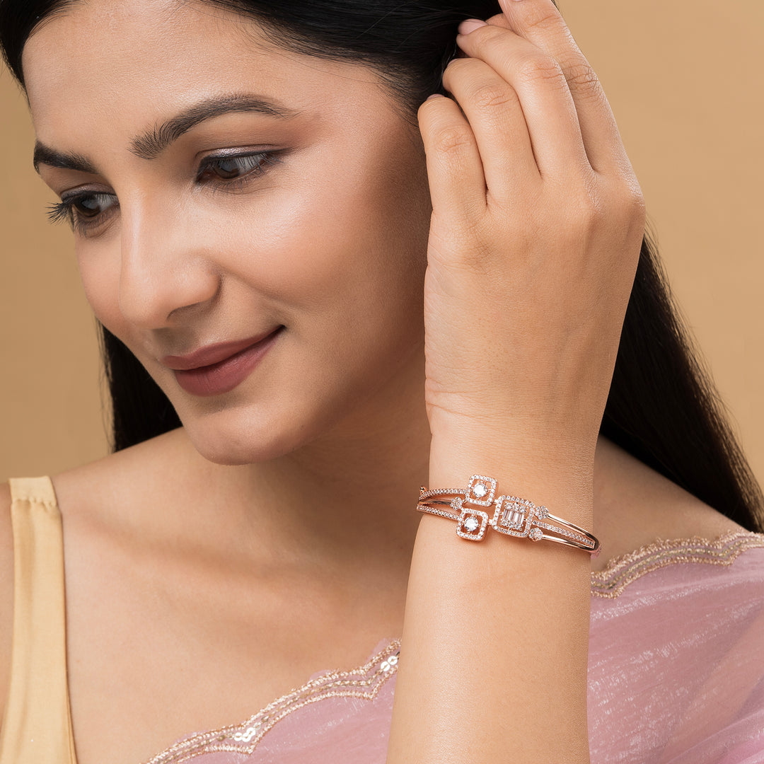 Teejh Kavya Kiran CZ Stones Rosegold Bracelet