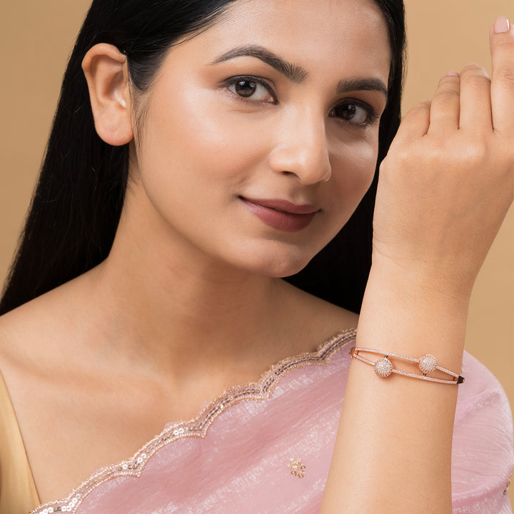 Teejh Jewel of Jhansi CZ Stones Rosegold Bracelet