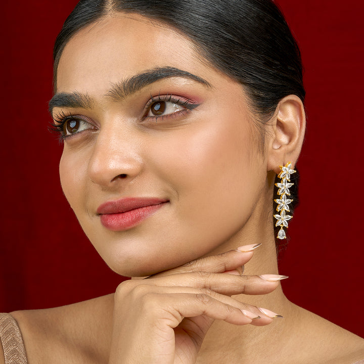 Teejh Zivaah Gold and White Earring