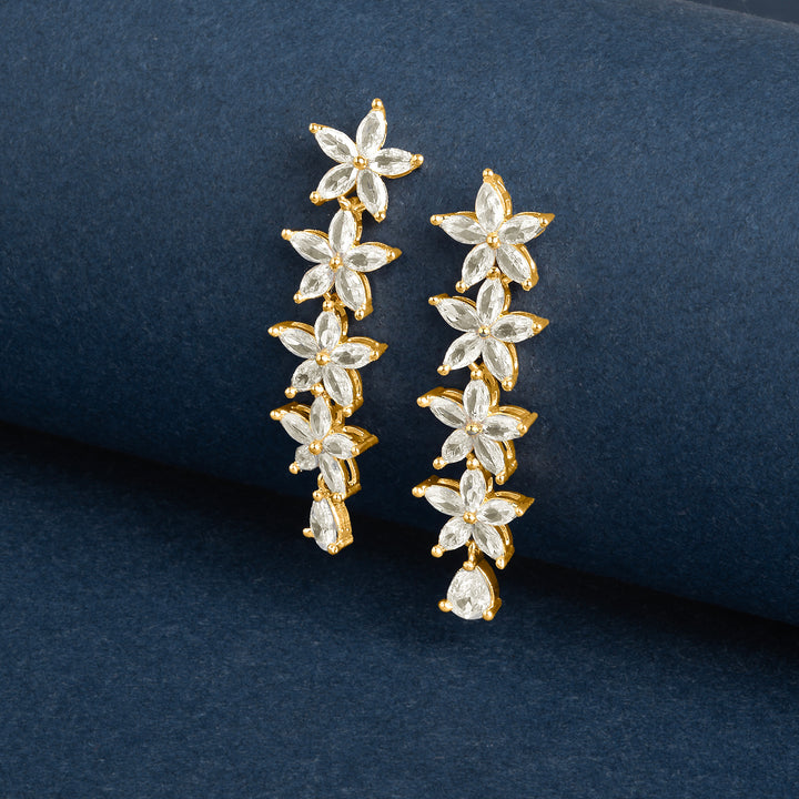 Teejh Zivaah Gold and White Earring