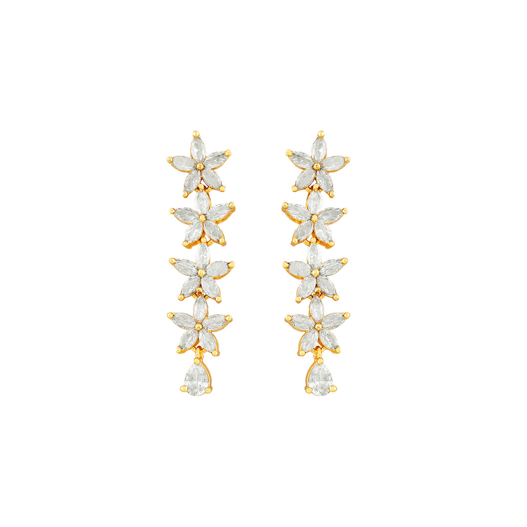 Teejh Zivaah Gold and White Earring