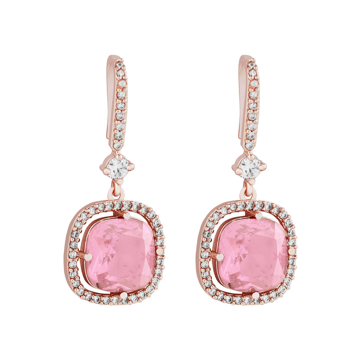 Teejh Twinkle Rosegold Pink Stone Earring