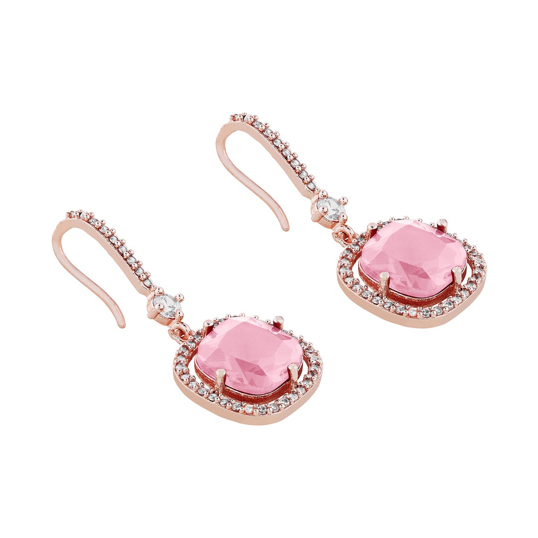 Teejh Twinkle Rosegold Pink Stone Earring