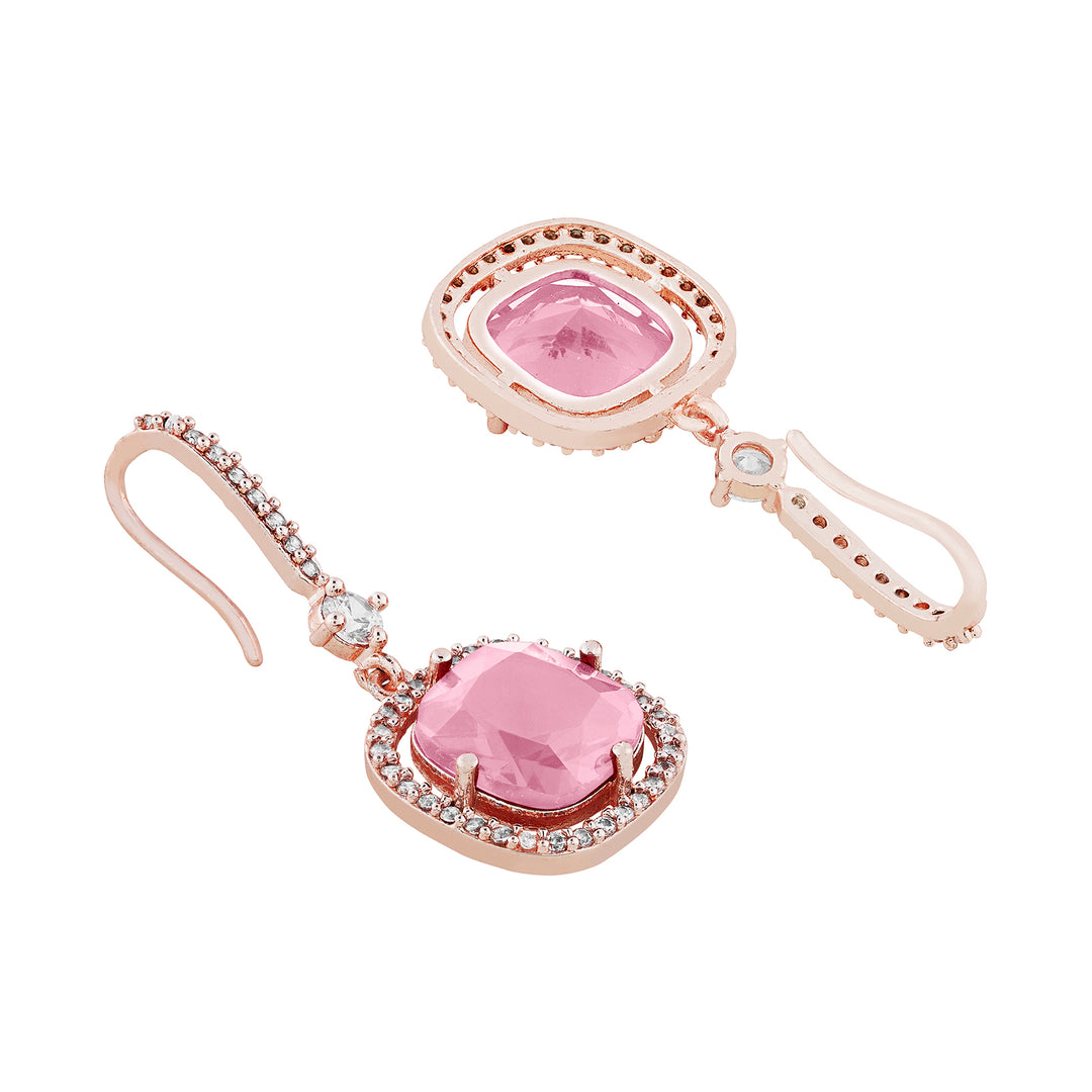 Teejh Twinkle Rosegold Pink Stone Earring