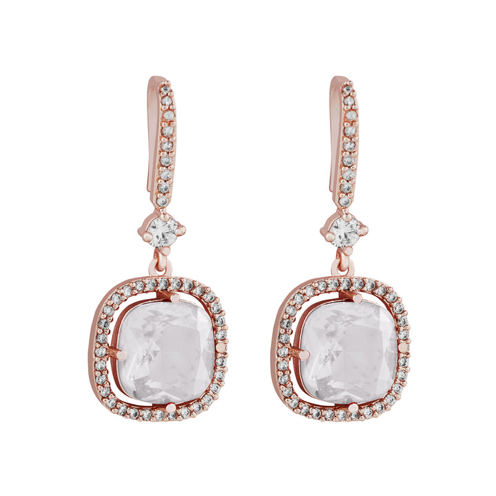 Teejh Twinkle Rosegold White Stone Earring