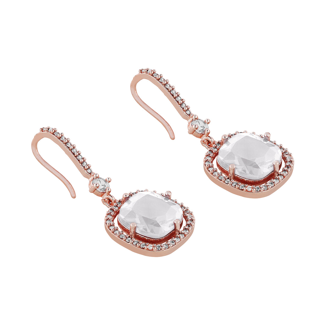 Teejh Twinkle Rosegold White Stone Earring