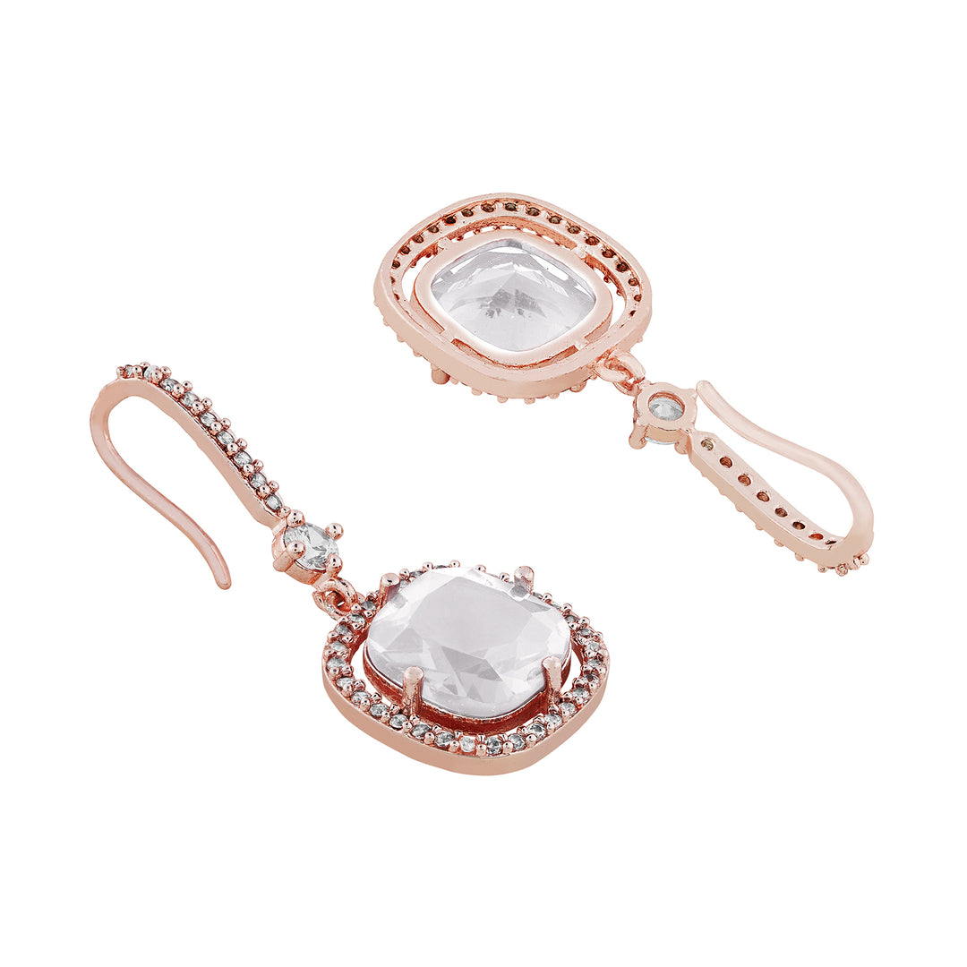 Teejh Twinkle Rosegold White Stone Earring