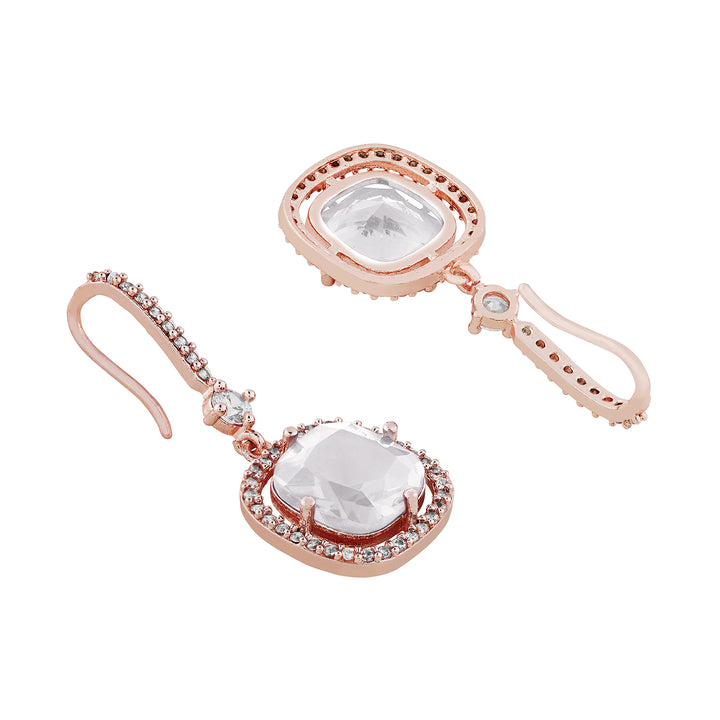 Teejh Twinkle Rosegold White Stone Earring