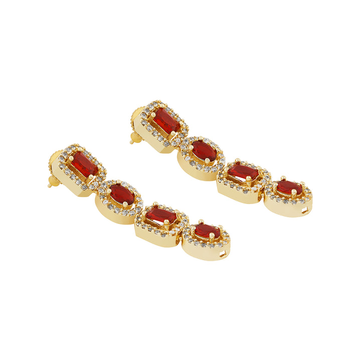 Teejh Elysia Gold and Red stone Necklace set