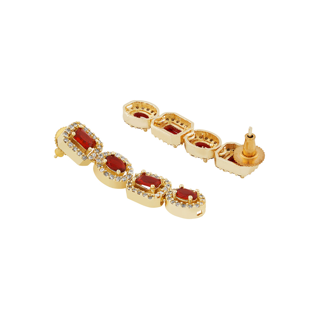 Teejh Elysia Gold and Red stone Necklace set