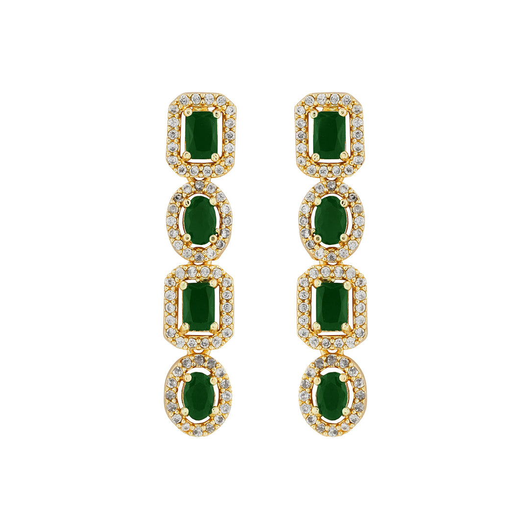 Teejh Elysia Gold and Green CZ stone Necklace set