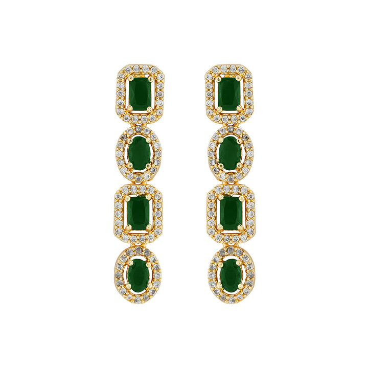 Teejh Elysia Gold and Green CZ stone Necklace set