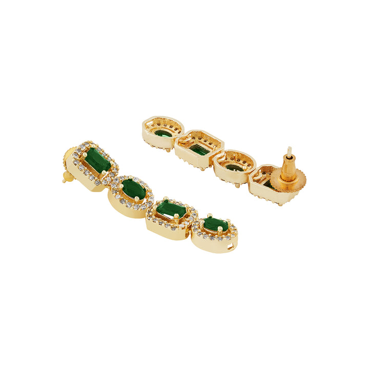 Teejh Elysia Gold and Green CZ stone Necklace set