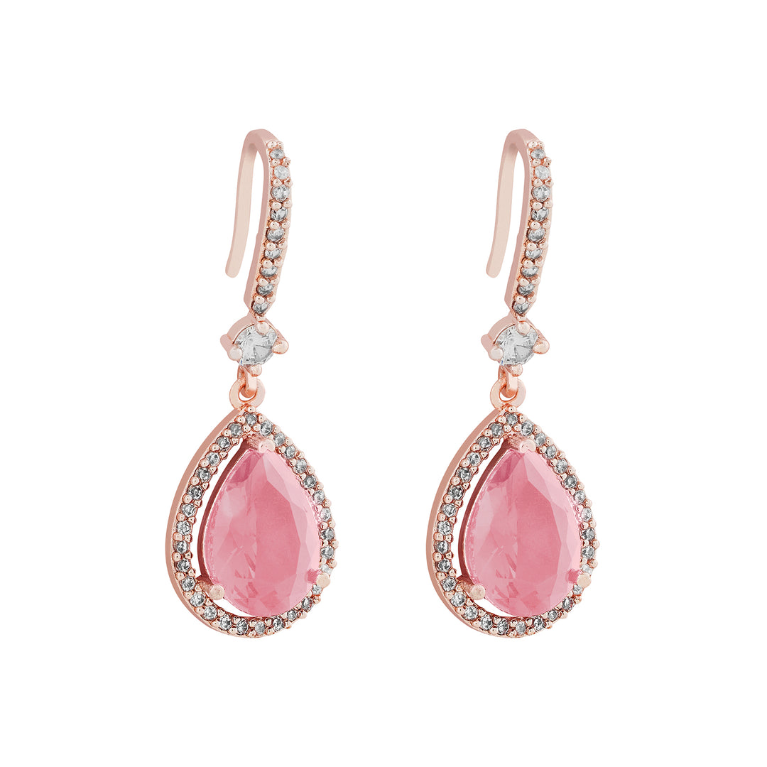 Teejh Radianz Rosegold Pink Stone Earrings