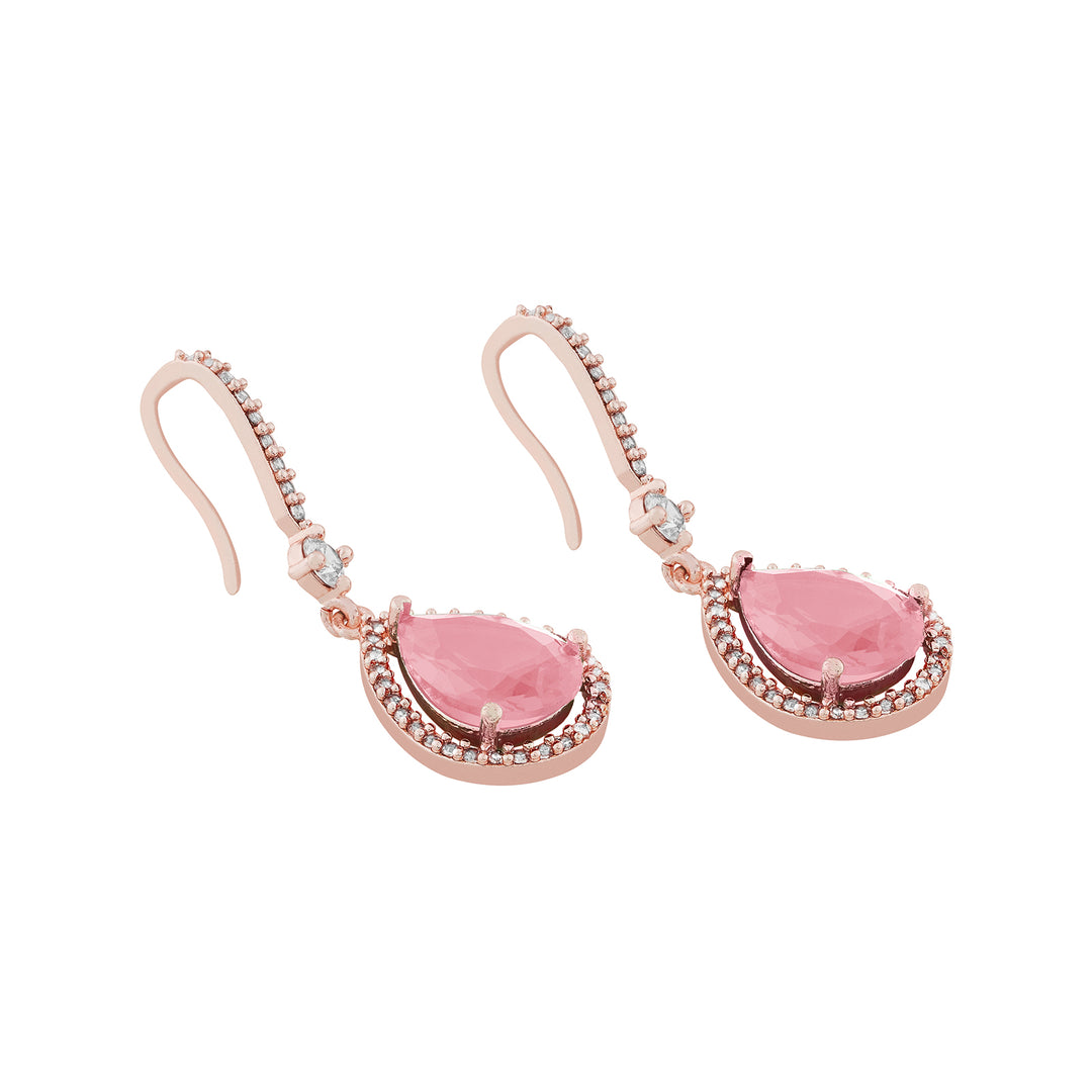 Teejh Radianz Rosegold Pink Stone Earrings