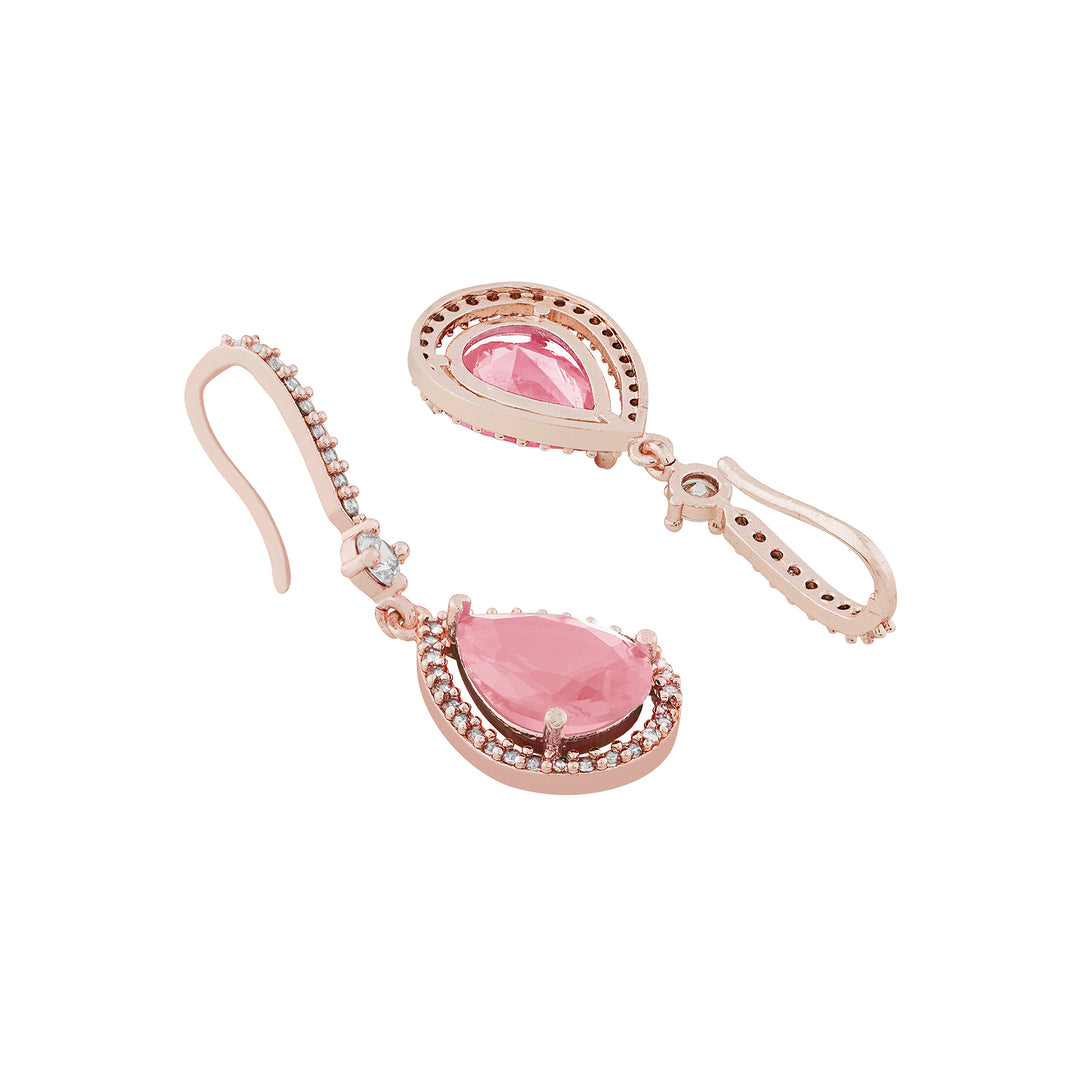 Teejh Radianz Rosegold Pink Stone Earrings