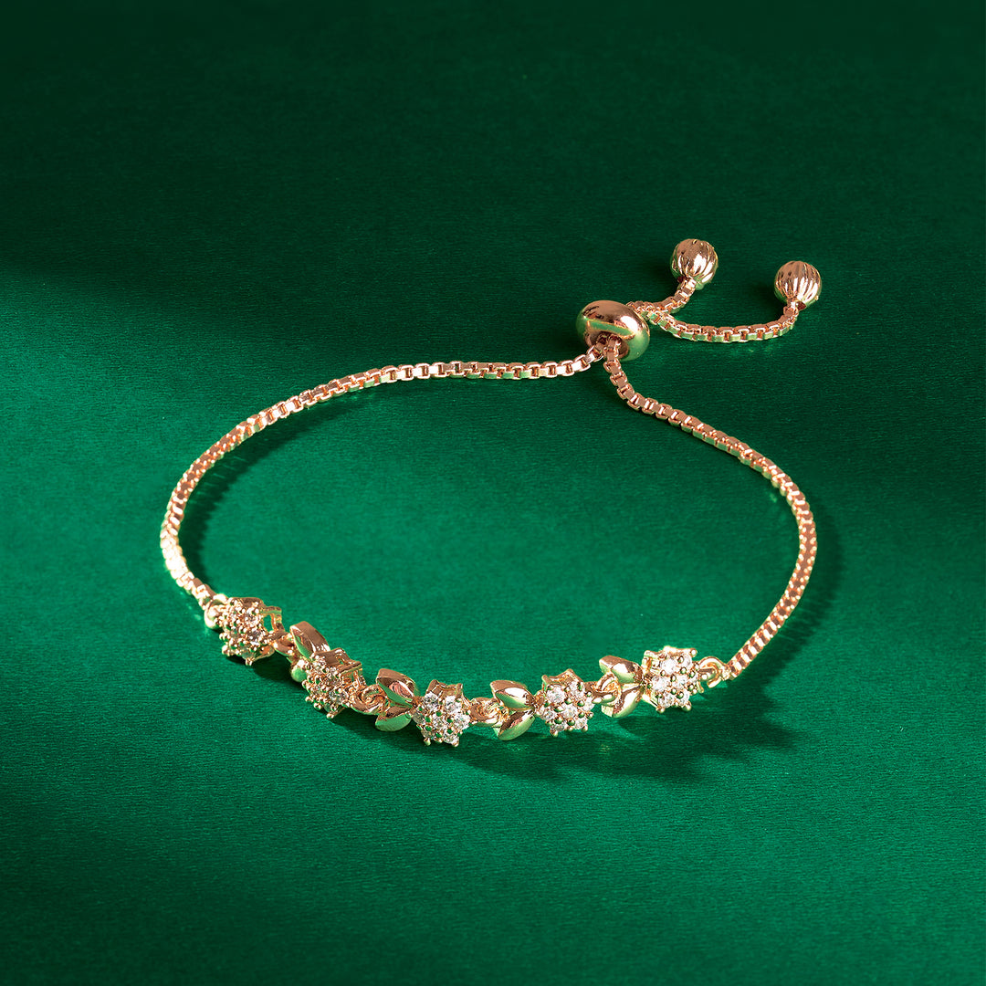 Teejh Twinkle Rosegold Floral Bracelet