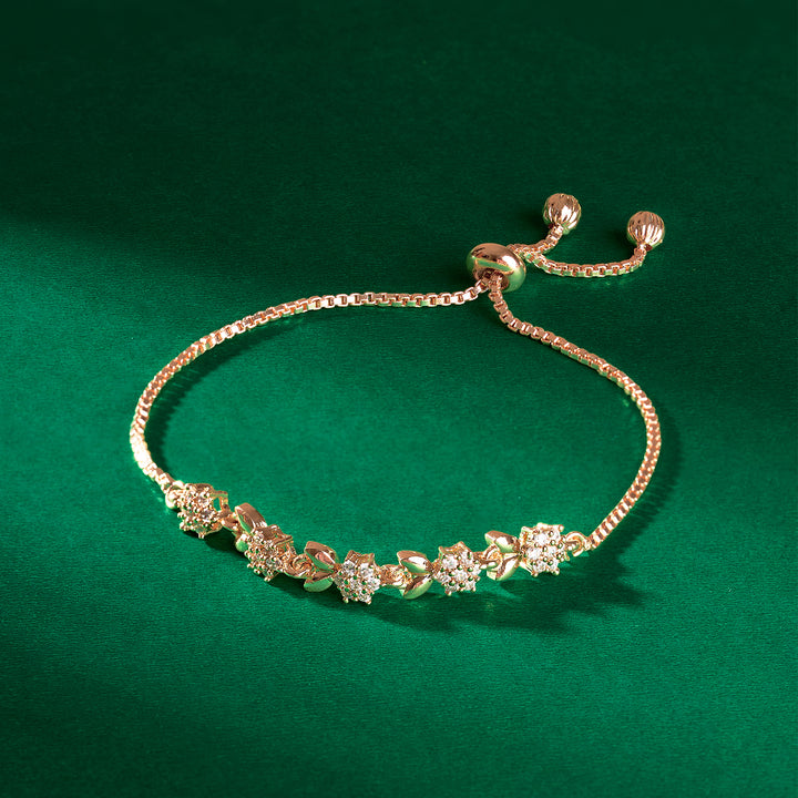 Teejh Twinkle Rosegold Floral Bracelet