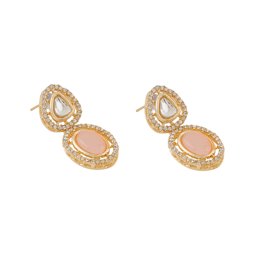 Teejh Parina Peach and Gold Necklace Set