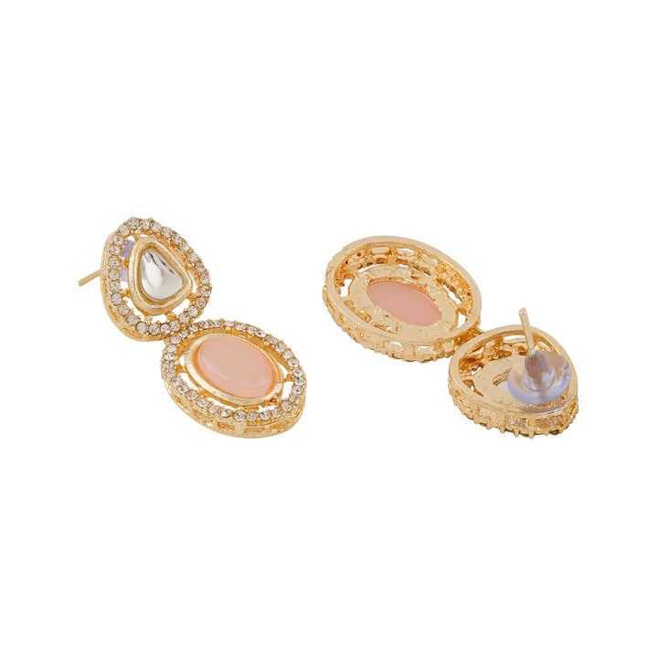 Teejh Parina Peach and Gold Necklace Set
