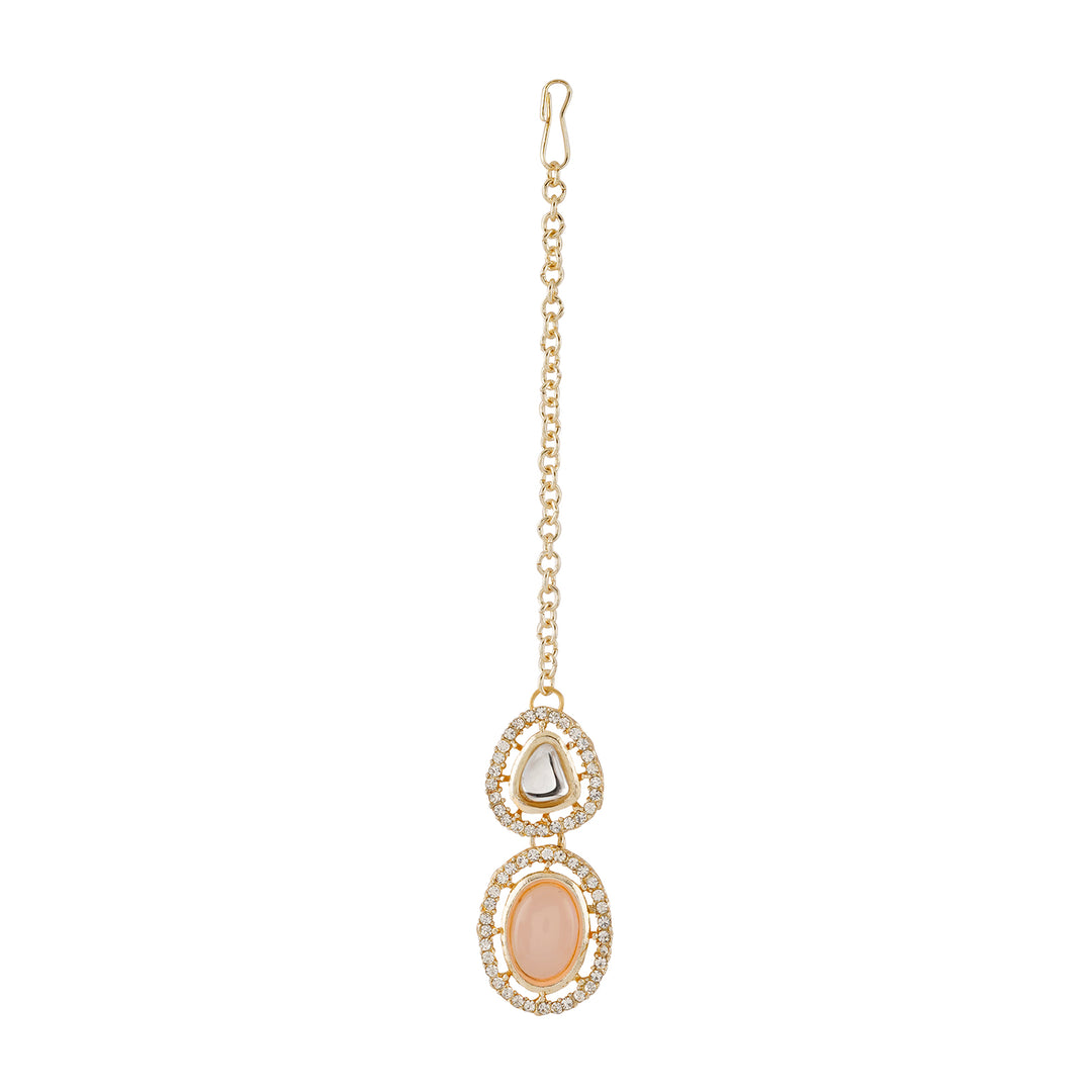 Teejh Parina Peach and Gold Necklace Set