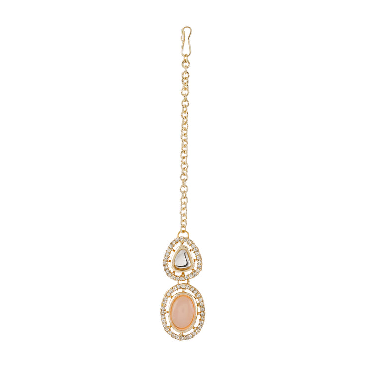 Teejh Parina Peach and Gold Necklace Set