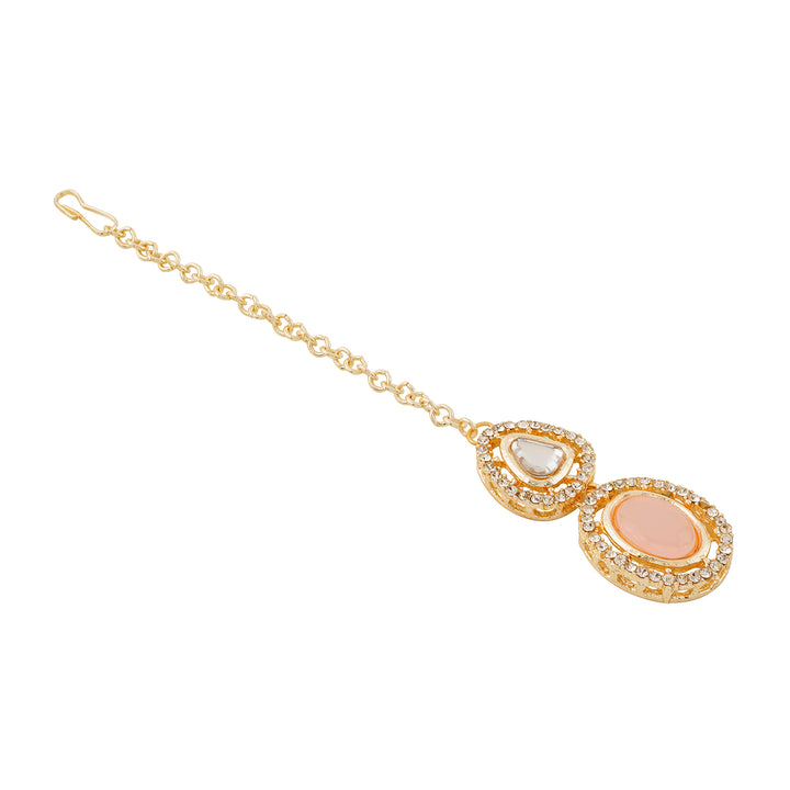 Teejh Parina Peach and Gold Necklace Set