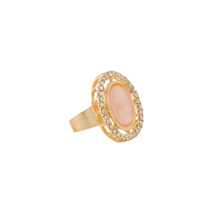 Teejh Parina Peach and Gold Necklace Set