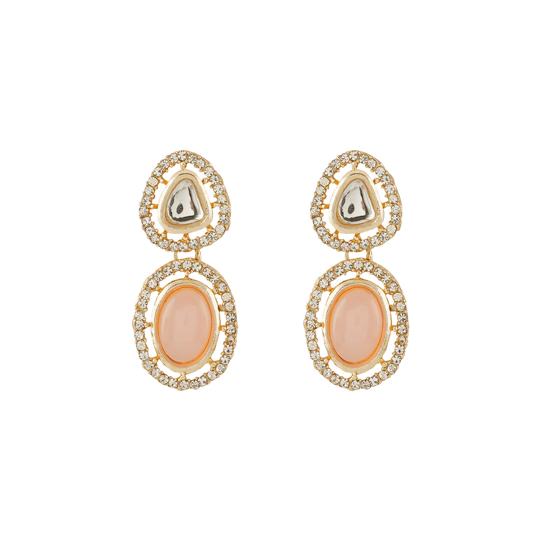 Teejh Parina Peach and Gold Necklace Set