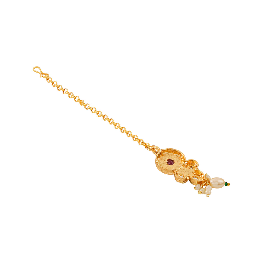 Teejh Ghazal Red and Green Gold Necklace Set
