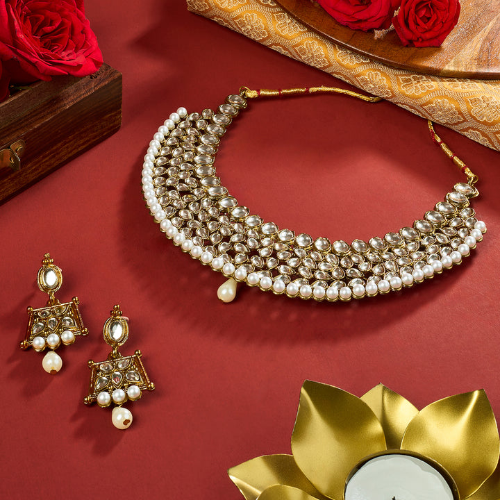 Teejh Trishya Gold Necklace Set
