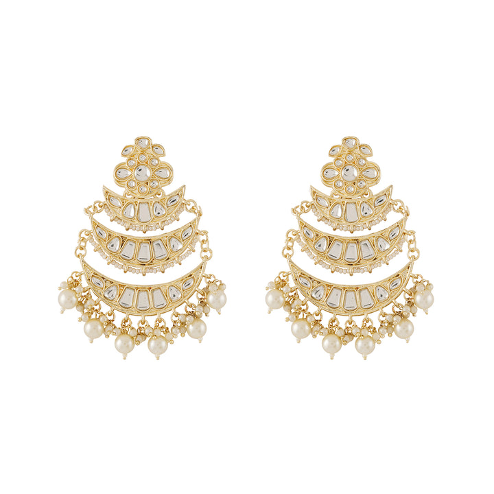 Teejh Nimay White Kundan Gold Earrings