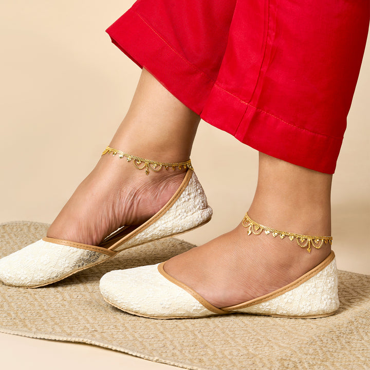 Teejh Roshni Raga Gold Payal
