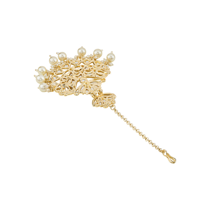 Teejh Chandrima Pearl and Polki Gold Maangtika